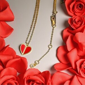 Kate Spade Gold Chain with Red Heart Charm